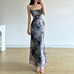 Fairycore Butterfly Print Bodycon Maxi Dress