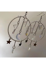 Fairycore Moon and Star Hoop Earrings cottagecoreclothes