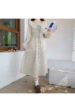 Mori Girl Floral Autumn Dress cottagecoreclothes