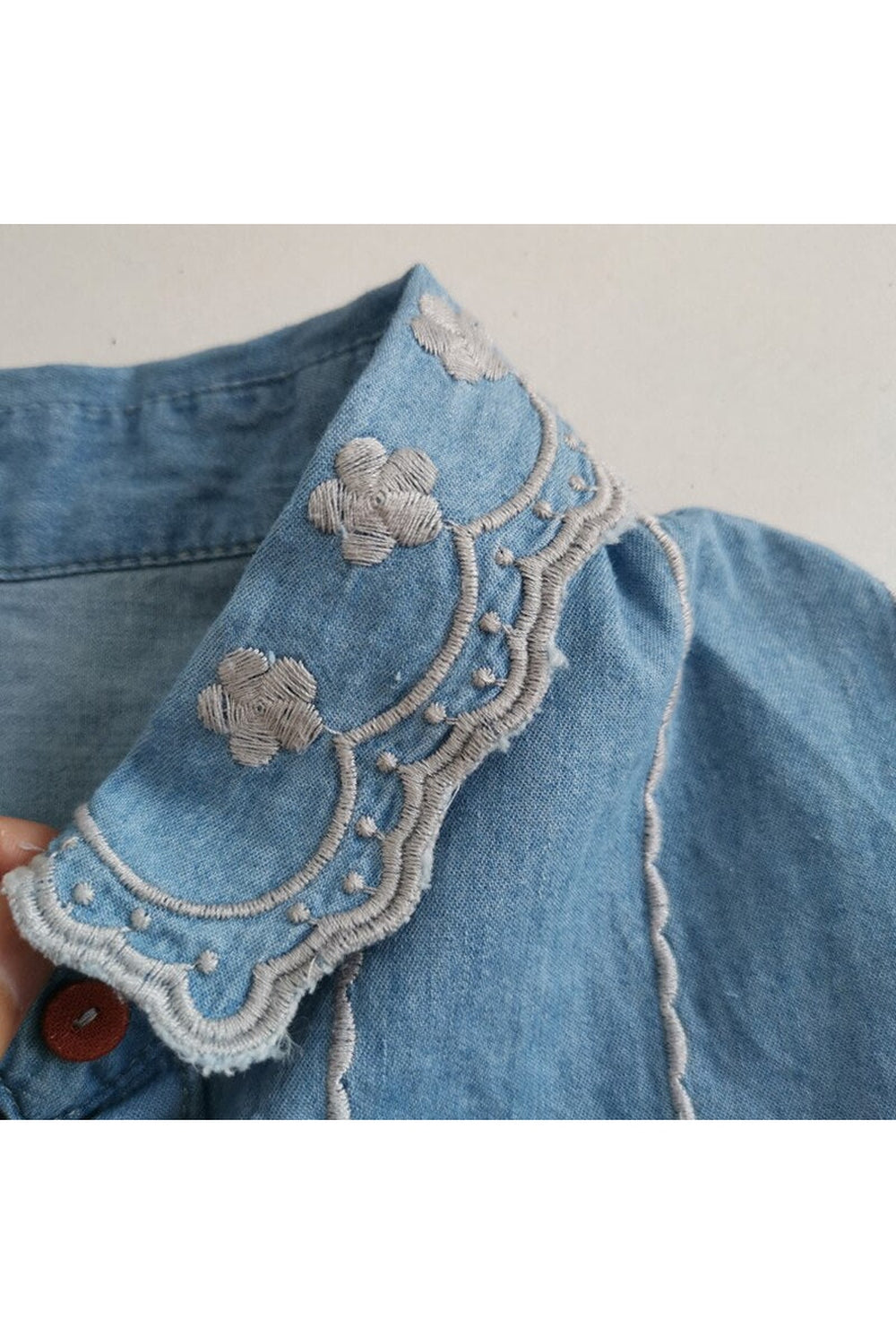 Retro Flower Cowboy Embroidered Blouse cottagecoreclothes