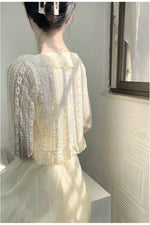 Apricot Lace Belt Fall Cardigan cottagecoreclothes