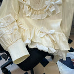 Mori Girl Peter Pan Collar Ruffle Shirt cottagecoreclothes