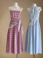 Vintage Sleeveless Plaid Sundress cottagecoreclothes