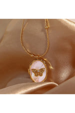 Shell Butterfly Pendant Necklace cottagecoreclothes