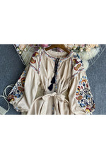 Embroidered Bodycon Puff Dress cottagecoreclothes