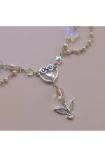 Crystal Phoenix Heart Necklace cottagecoreclothes