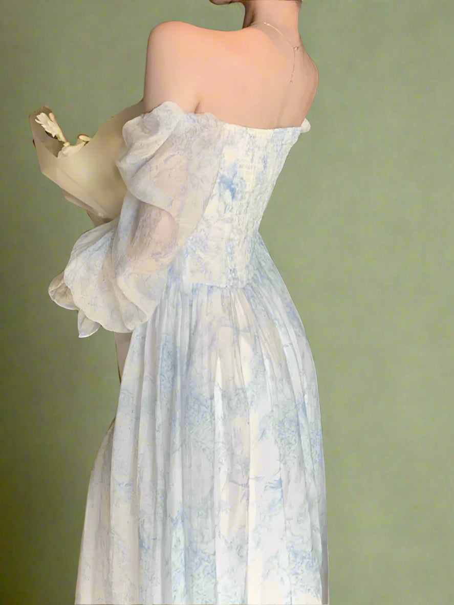 Fairycore Dreamscape Puff Sleeve Dress cottagecoreclothes