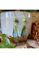 Green Fairy Wing Earrings cottagecoreclothes