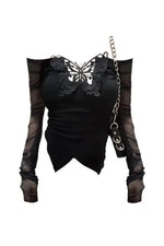 Dark Cottagecore Mesh Fairy Grunge Top cottagecoreclothes