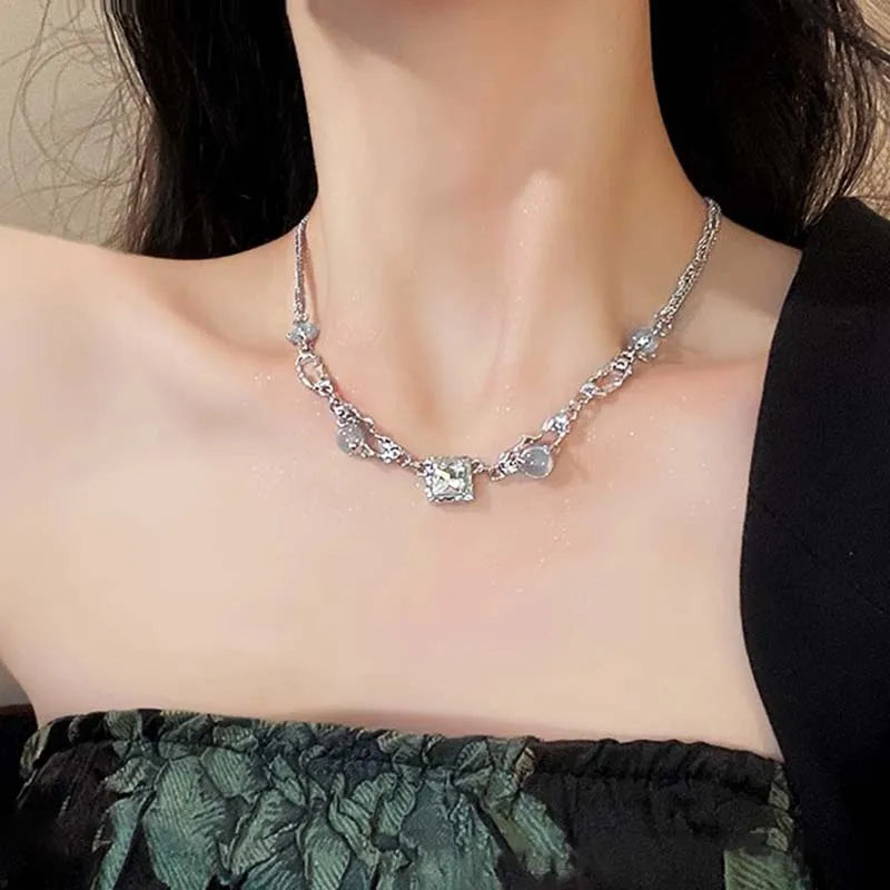 Celestial Starburst Silver Necklace cottagecoreclothes