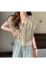Cotton Crochet Knitted Top cottagecoreclothes