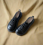 Vintage Brown Stitch Detail Shoes cottagecoreclothes