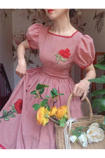 Pink Plaid Victorian Dress cottagecoreclothes