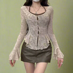 Vintage Lace Flare Sleeve Blouse cottagecoreclothes