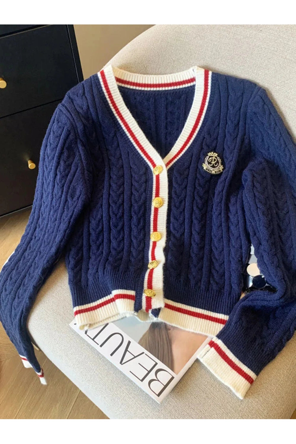 Vintage Cable Knit Fall Cardigan cottagecoreclothes