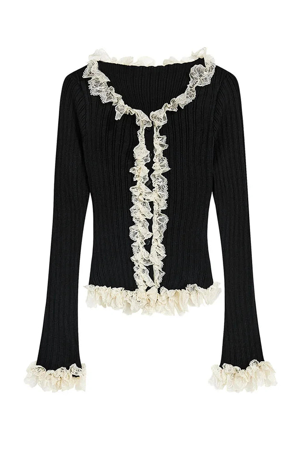 Vintage Lace Contrast Blouse cottagecoreclothes