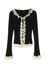 Vintage Lace Contrast Blouse cottagecoreclothes