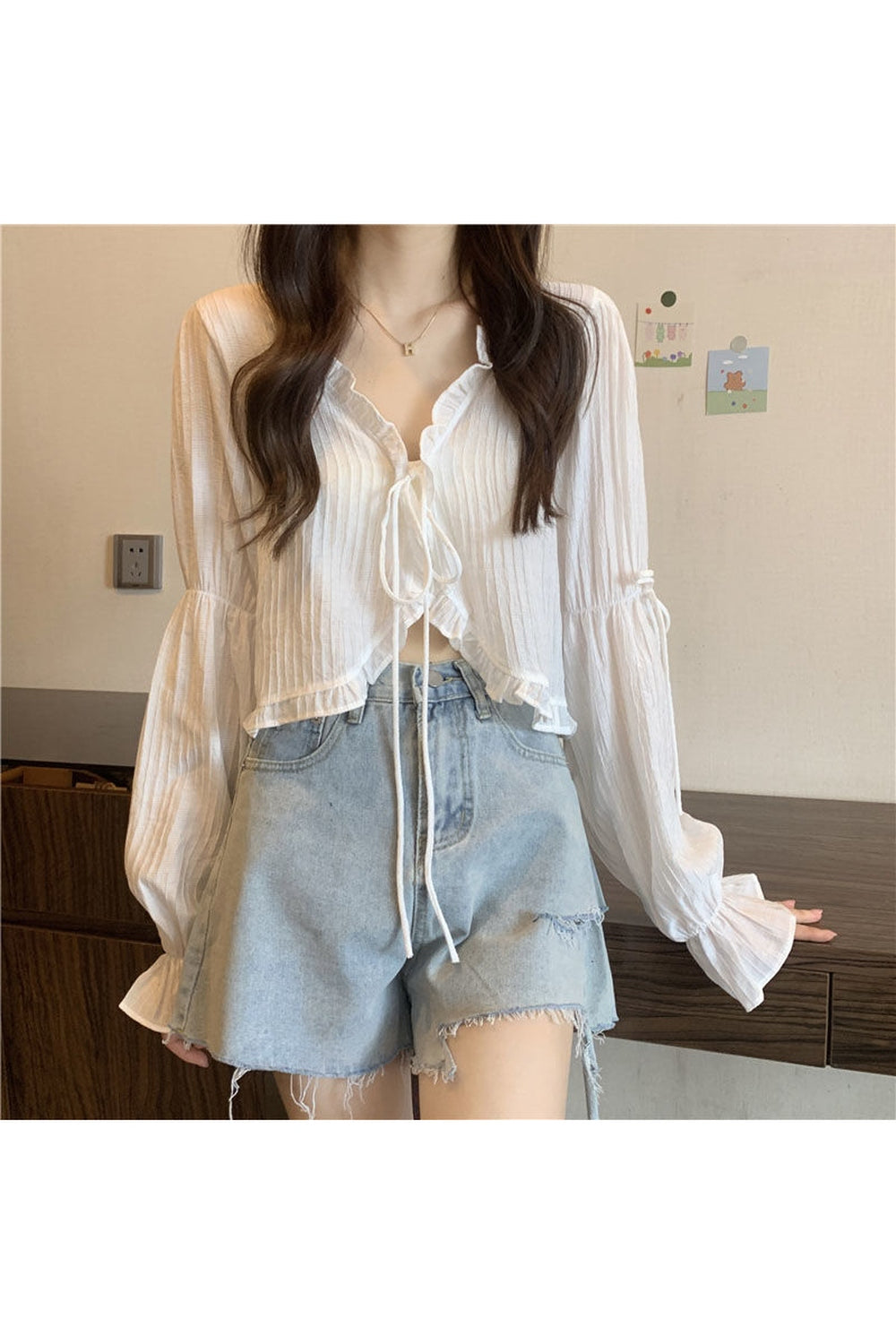 Vintage Ruffle Lace Fall Cardigan cottagecoreclothes