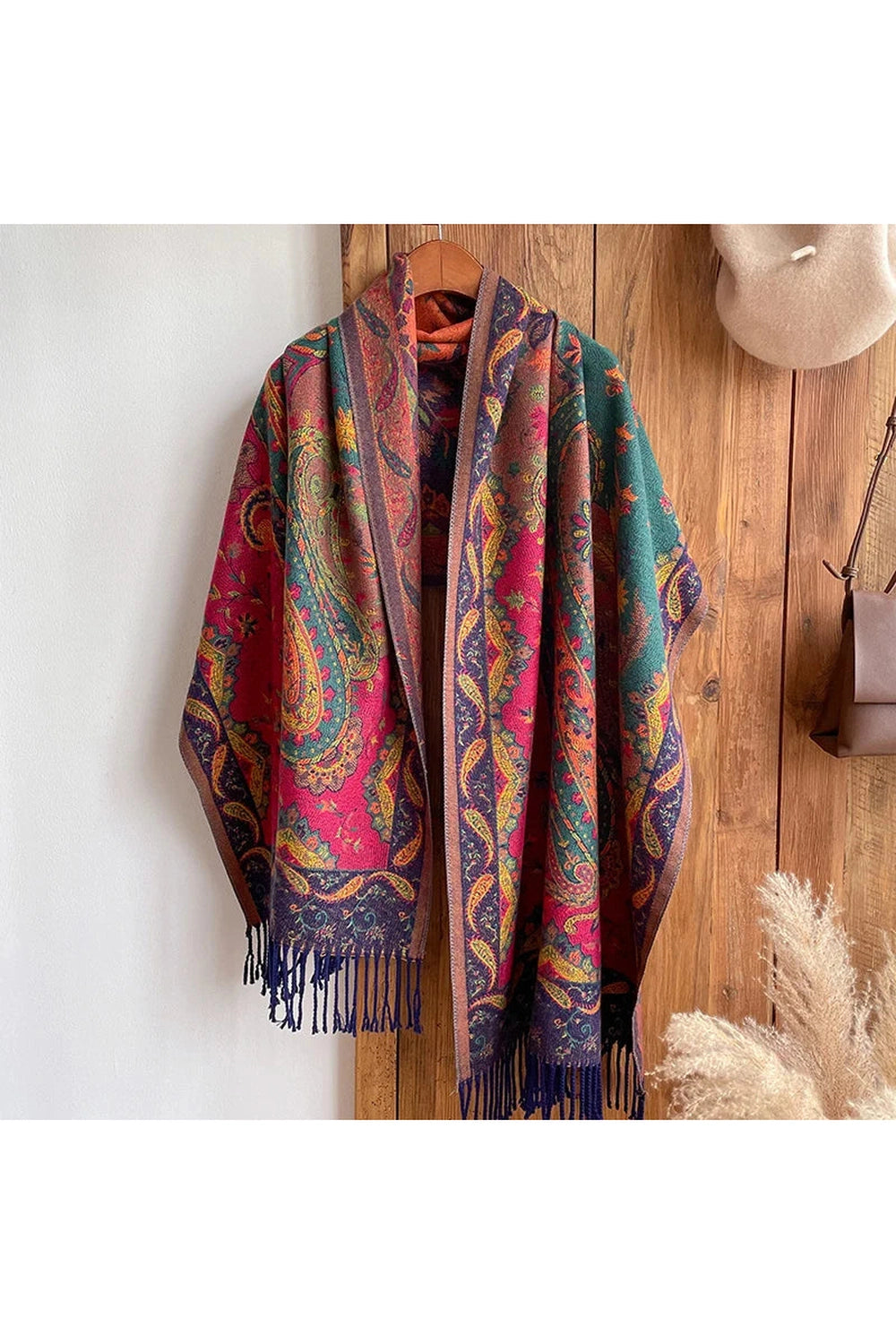 Vintage Paisley Patterned Poncho cottagecoreclothes