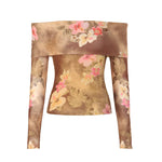 Mori Girl Off Shoulder Floral Knit Top