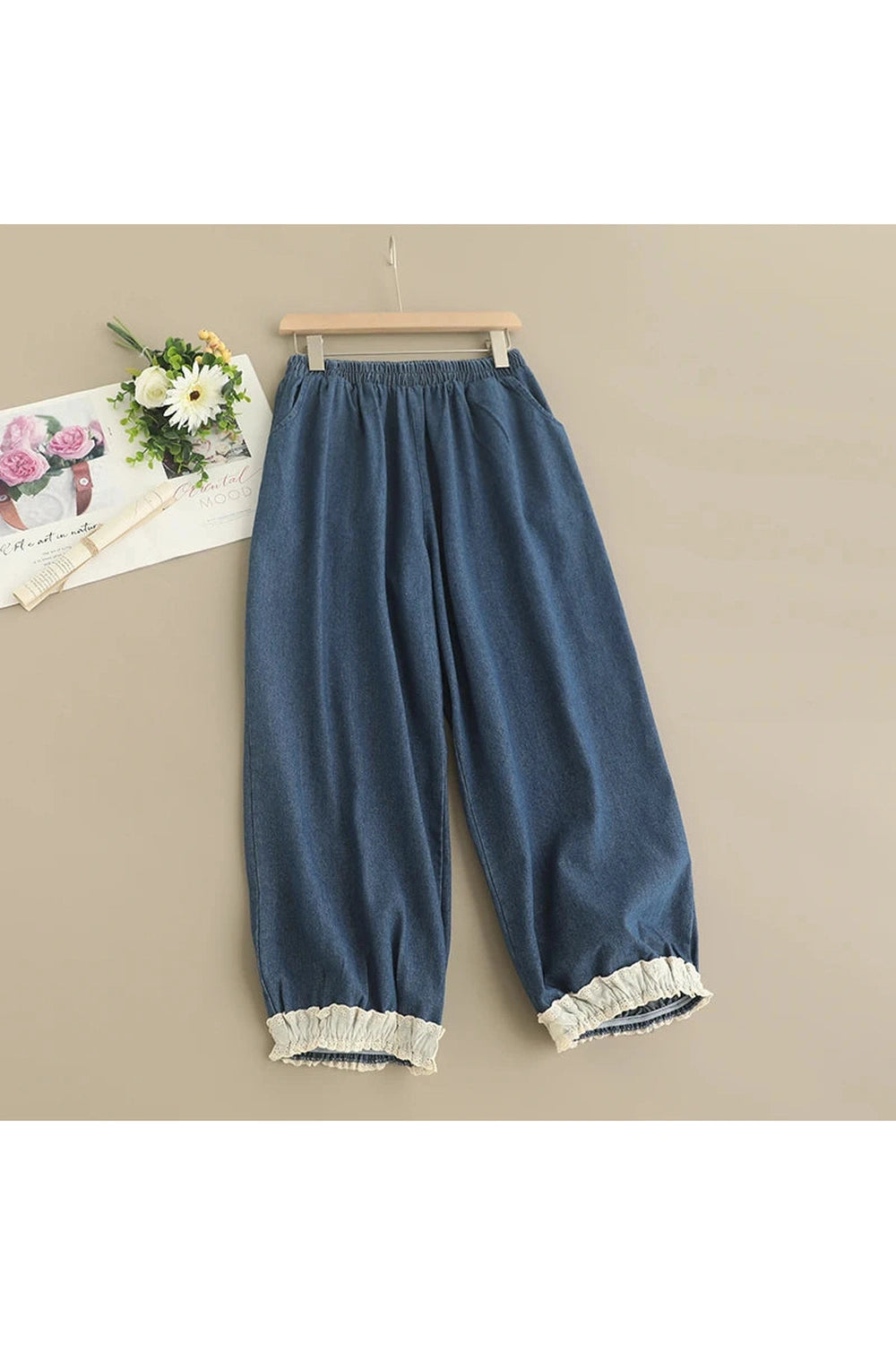 Preppy Style Denim Pants cottagecoreclothes