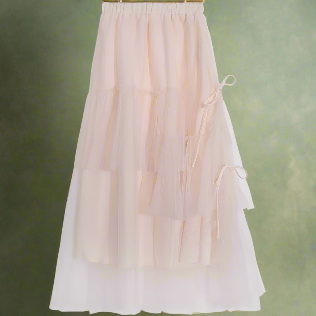 Fairycore Layered Tulle Maxi Skirt cottagecoreclothes