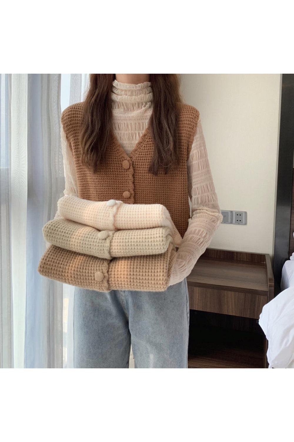 Mori Girl Loose Knitted Vest cottagecoreclothes
