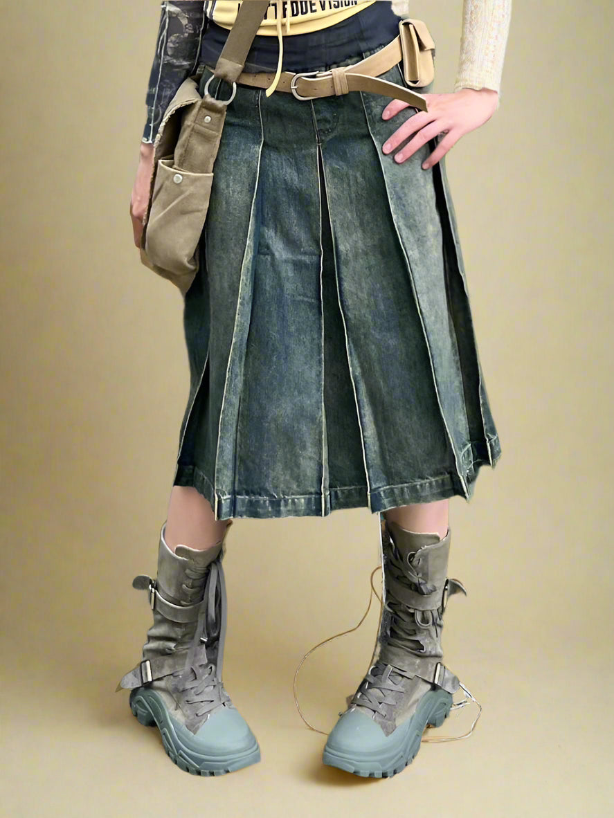 Grunge Washed Utility Skirt cottagecoreclothes