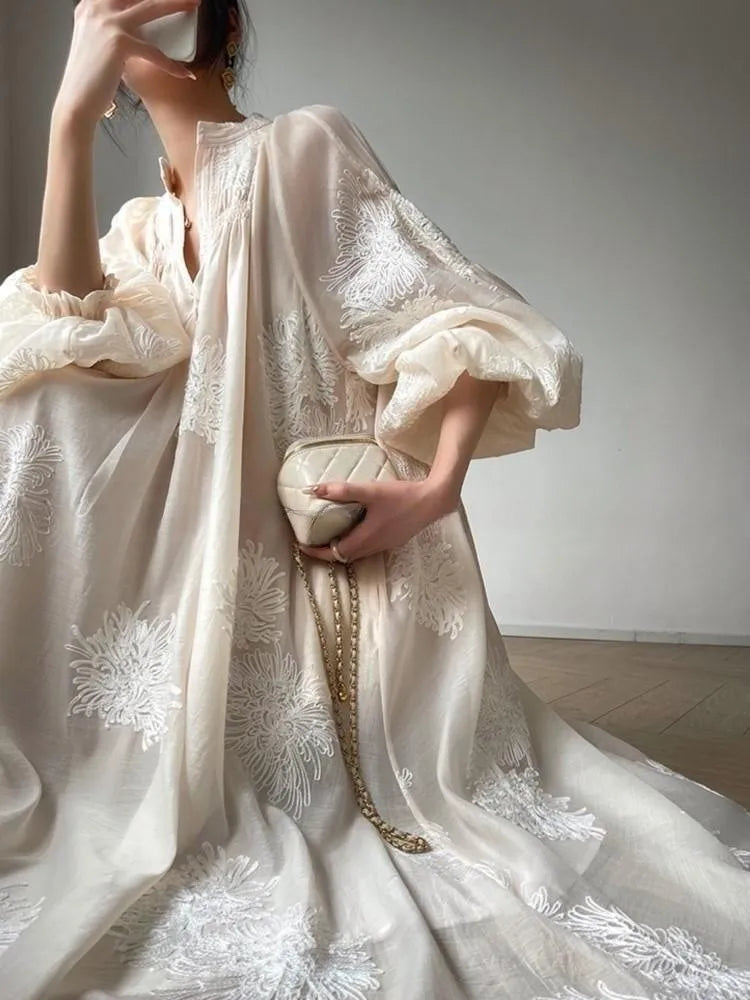 Vintage Ethereal Embroidered Dress cottagecoreclothes