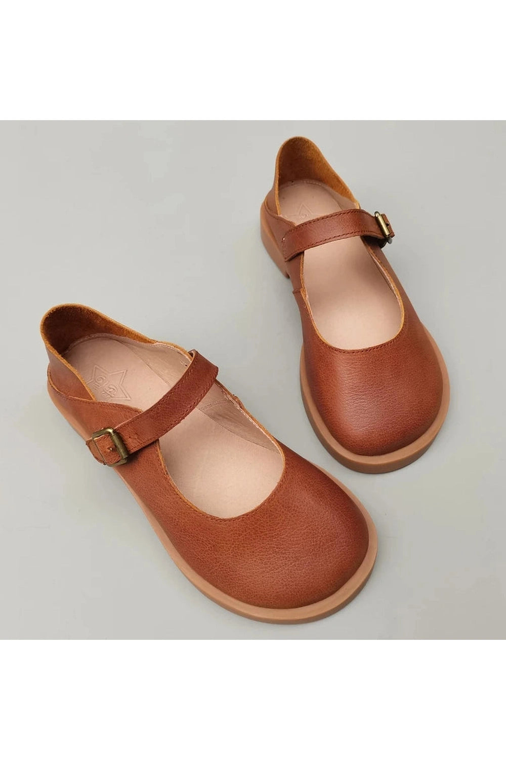 Round Toe Cowhide Shoes cottagecoreclothes