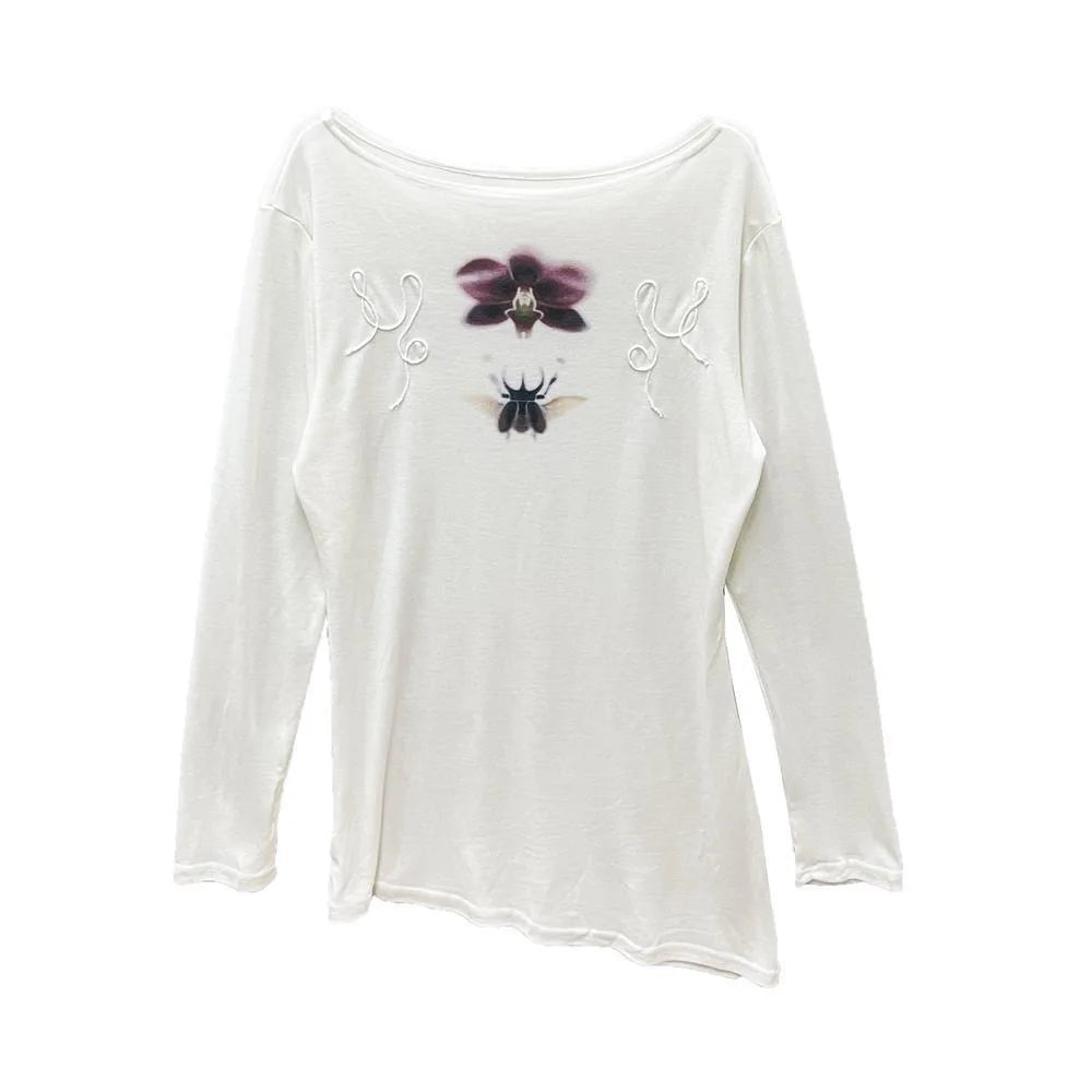 Fairycore Butterfly Print Long Sleeve T-Shirt