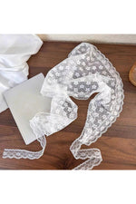 White Floral Lace Hair Scarf cottagecoreclothes