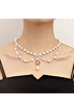 Pearls Heart Cross Necklace cottagecoreclothes