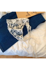 White Floral Lace Hair Scarf cottagecoreclothes