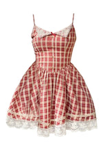 Red Plaid Mini Dress cottagecoreclothes