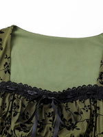 Robe fleurie en maille à manches cloche Fairycore