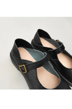 Round Toe Cowhide Shoes cottagecoreclothes