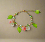 Fairy Garden Leaf and Flower Charm Bracelet cottagecoreclothes