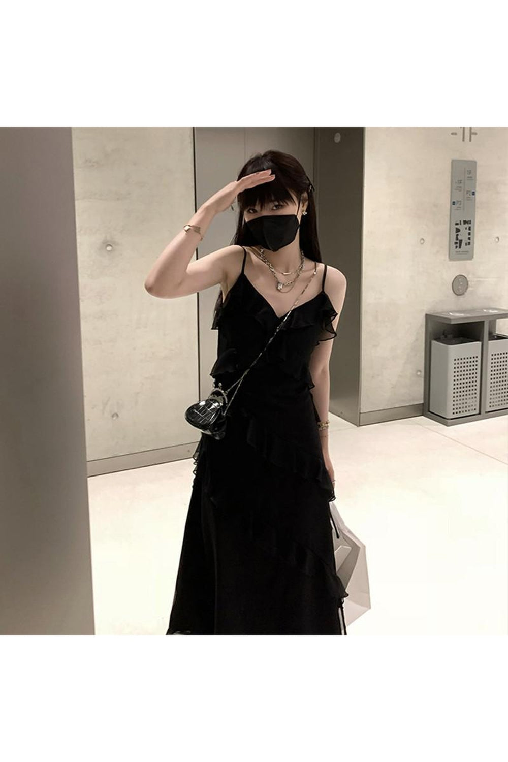 Fairy Grunge Ruffles Maxi Dress with Lace Patchwork cottagecoreclothes