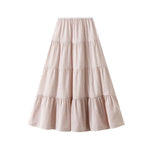 Striped Tiered Cake Midi Skirt