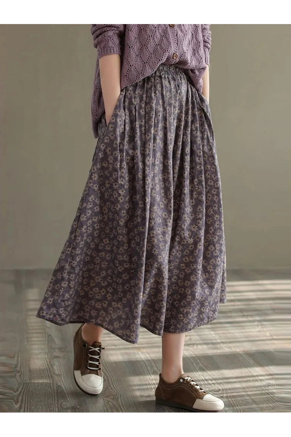 Floral Print Casual Skirt cottagecoreclothes