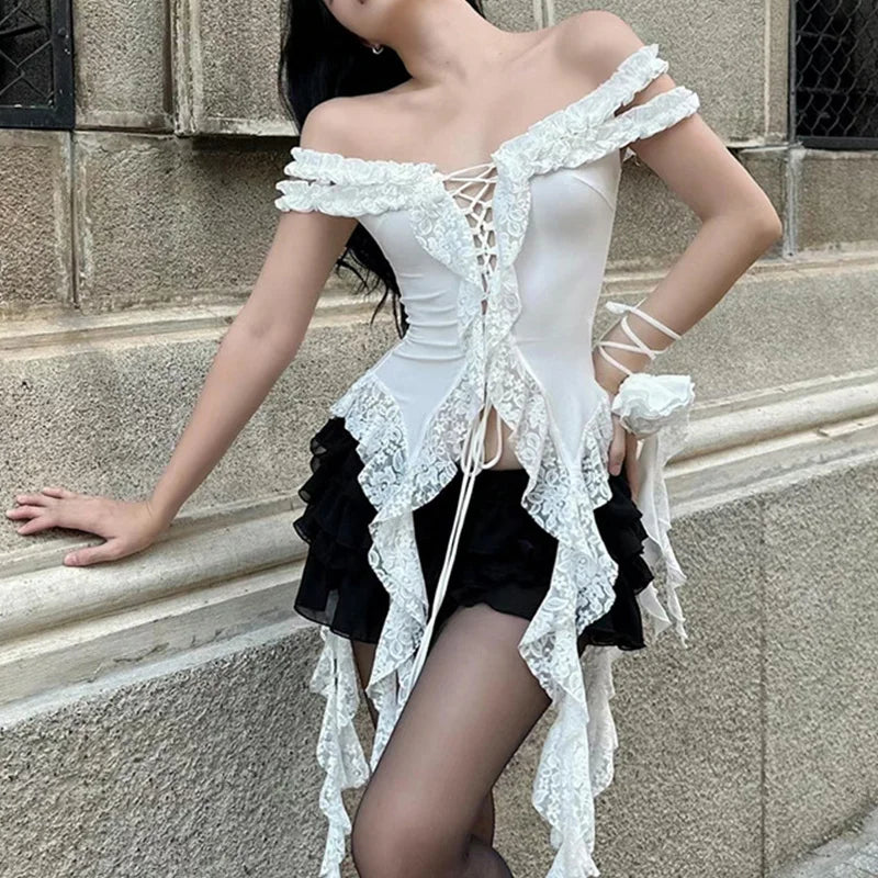 Fairycore Jellyfish Ruffle Corset Top