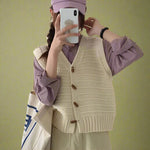 Vintage Textured Sleeveless Cardigan cottagecoreclothes