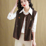 Vintage Floral Knit Fringe Vest cottagecoreclothes