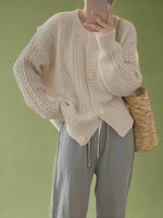 Vintage-Inspired Oversized Knit Cardigan cottagecoreclothes