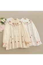 Sweet Mori Style Embroidered Shirt cottagecoreclothes