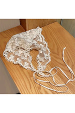 White Floral Lace Hair Scarf cottagecoreclothes