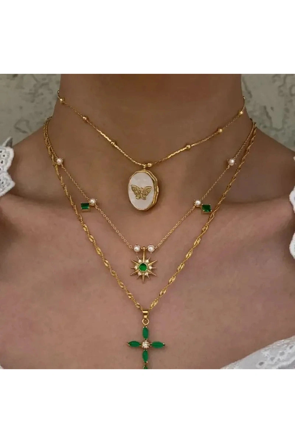 Shell Butterfly Pendant Necklace cottagecoreclothes