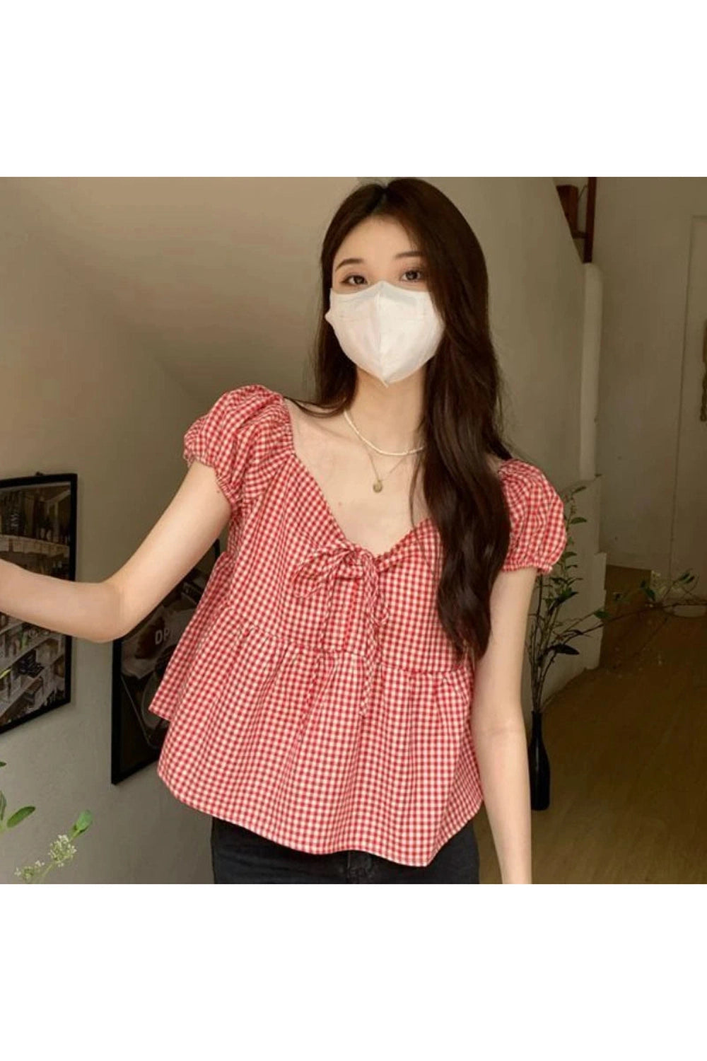 Picnic Charm Puff Sleeve Blouse cottagecoreclothes