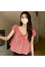 Picnic Charm Puff Sleeve Blouse cottagecoreclothes